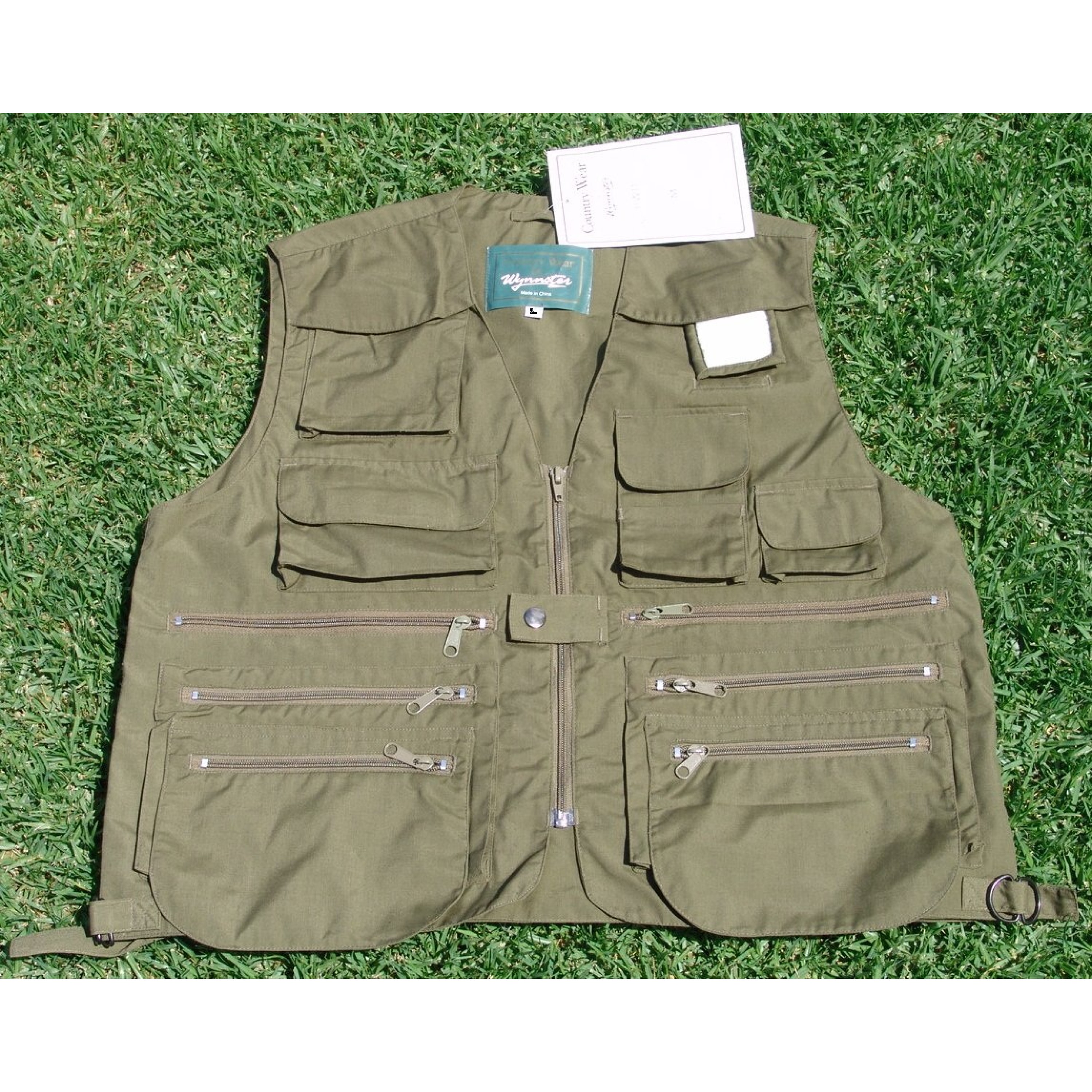 LARGE SLEEVELESS UTILITY JACKET HUNTING FISHING PHOTO