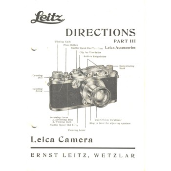 Leitz vintage camera directions part iii user manual