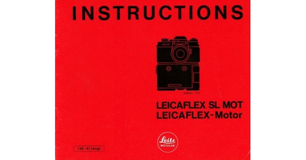 Notice Originale Leicaflex SL – Mai 1969, 36 Pages, Pour Leica