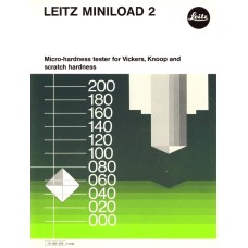 Leitz miniload 2 micro hardness tester technical data