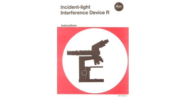 Buy leitz incident-light interference device r instructions | vintage ...