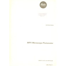 Leitz mpv photomicroscope instructions manual leica