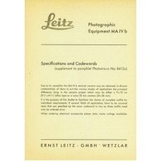 Leitz photographic equipment ma iv b specifications