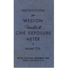 Weston master ii model 736 exposure meter instructions