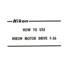 Nikon motor drive f-36 instruction user manual kogaku