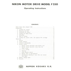 Nikon kogaku motor drive f250 operating instructions