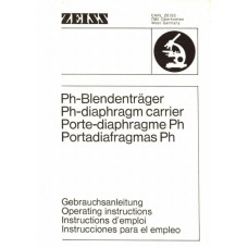 Carl zeiss ph-diaphragm carrier operating instructions