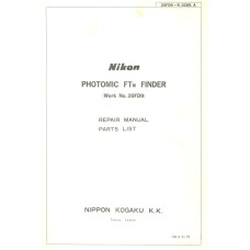 Nikon photomic ftn finder repair manual parts list