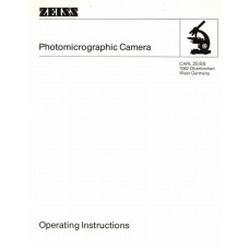 Zeiss photomicrographic camera operating instructions