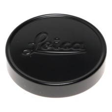 Leica Black Lens Cap with Red Velvet Lining vintage