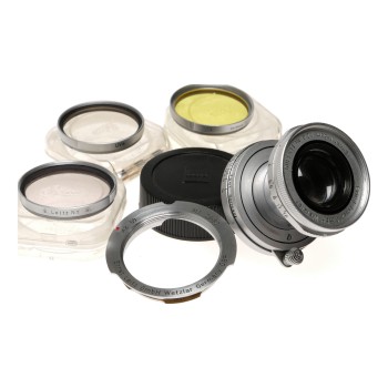 Leica Elmar 5cm f/2.8 Lens with Filters Adapters