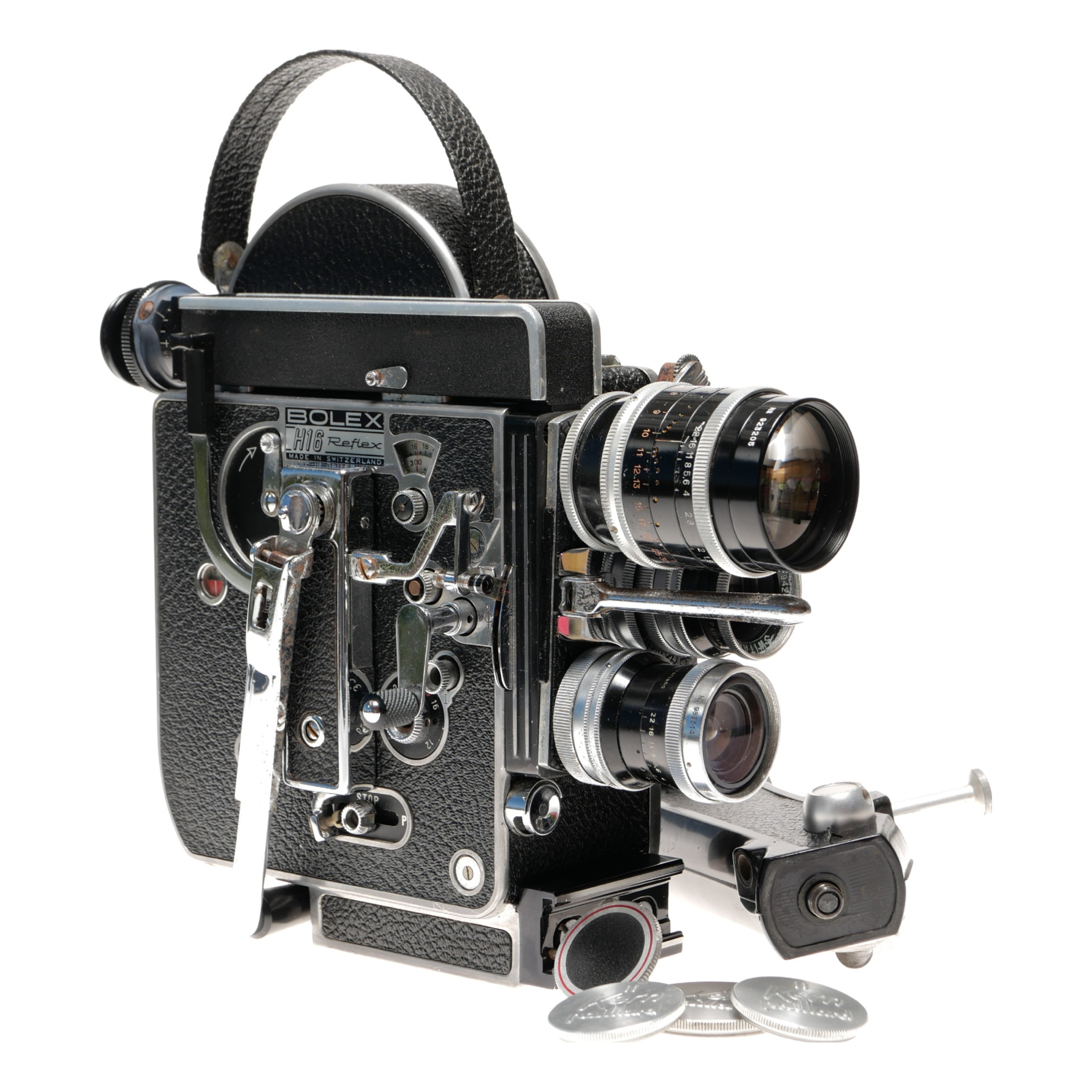REX 4 Bolex H16 Reflex 16mm Cine Camera 3 Switar Lenses f10mm