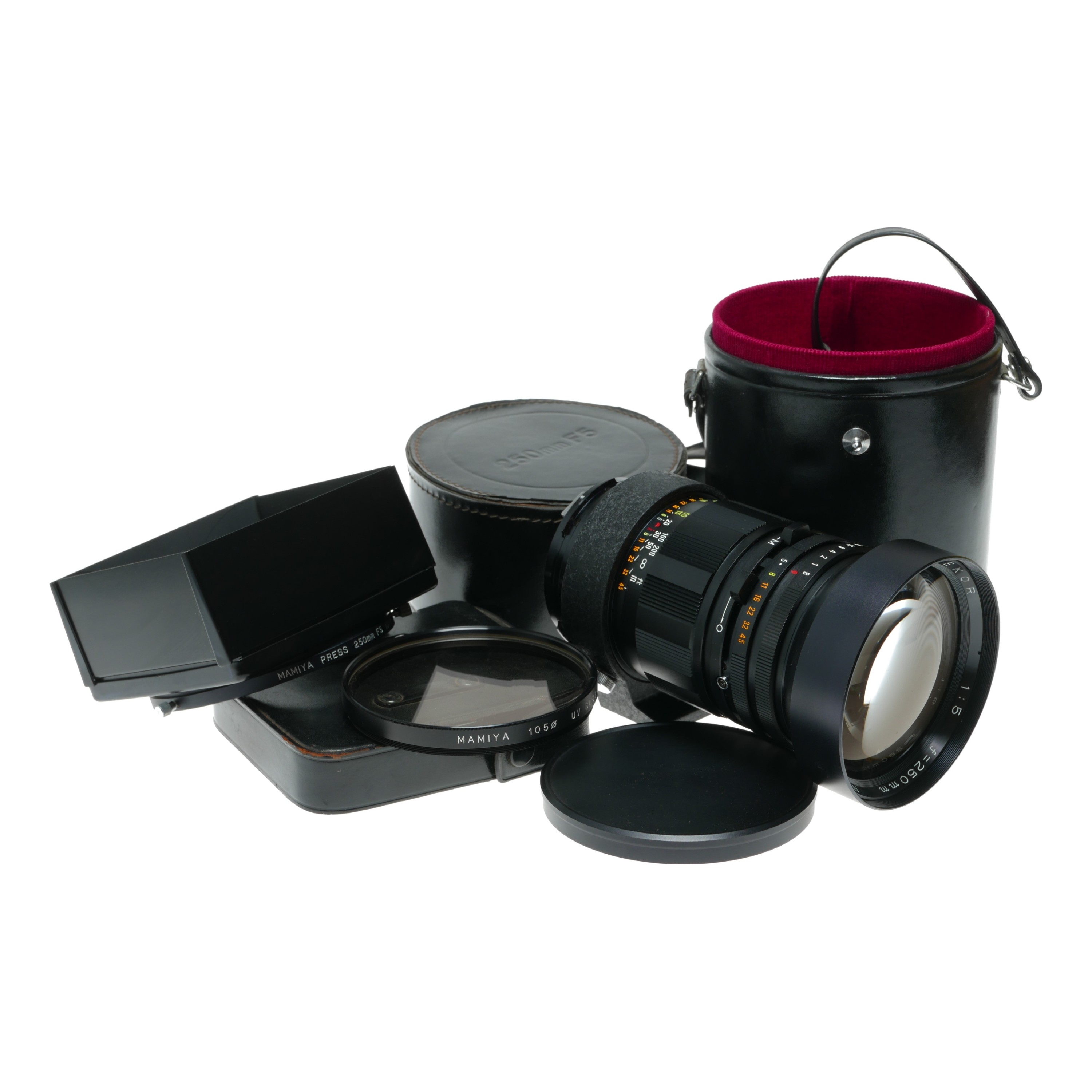 Mamiya-Sekor 250mm f/5 Lens for Press 23 System with Hood set