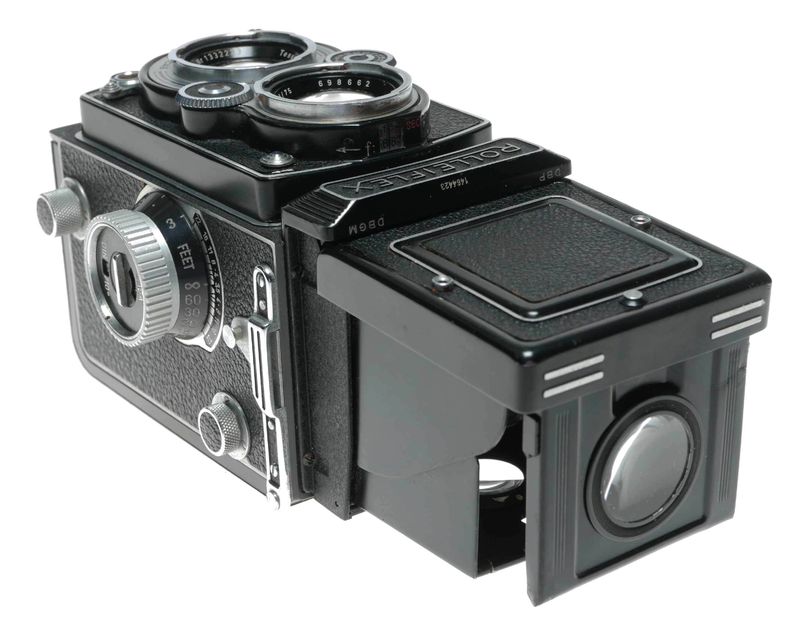 Rolleiflex Camera Serviced Zeiss Tessar 3.5/75mm TLR lens synchro